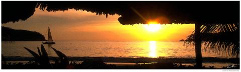 Sunset on Zihuatanejo Bay  - Original photograph by David Crellen